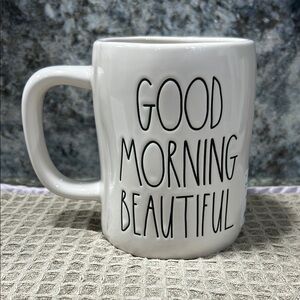 NWT Rae Dunn “GOOD MORNING BEAUTIFUL” 16 oz Double-Sided Mug